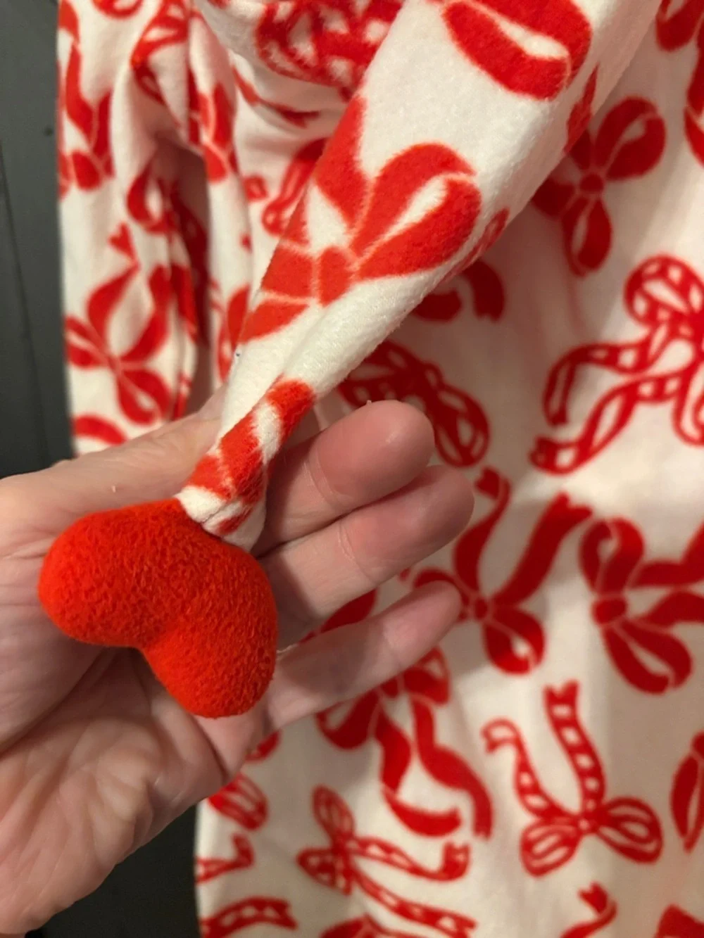 Cat & Jack Red and White Bows one piece PJ’s